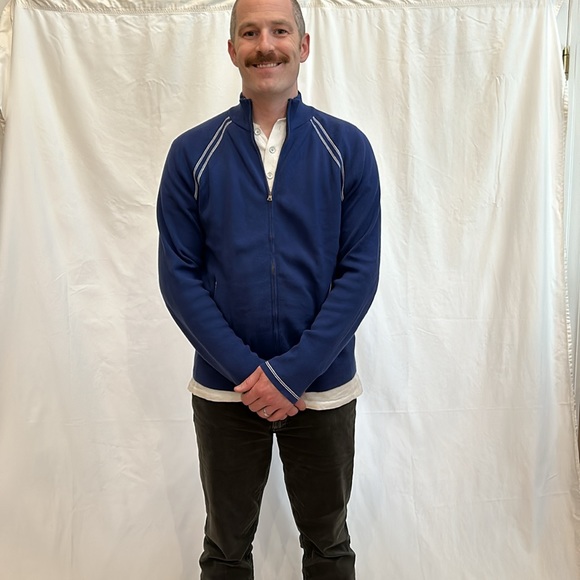 Banana Republic Blue with White Stripe Sweater size L - Picture 4 of 8